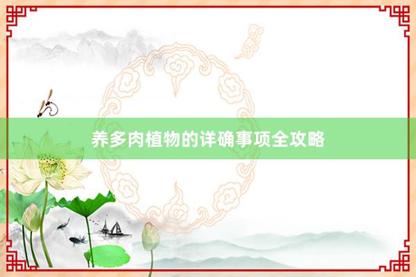 养多肉植物的详确事项全攻略